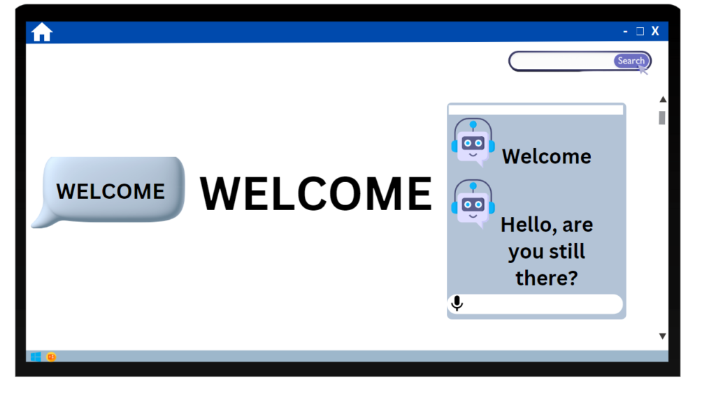 Chatbot screen saying Welcome